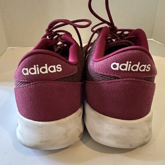 Adidas Womens US Size 9 Cloudfoam QT Racer BC0006 Red Maroon White Sneaker Shoes - Picture 3 of 8